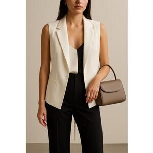 Mason Tailored White Ivory Vest Waistcoat 6 Sleeveless Quiet Luxury Menswear